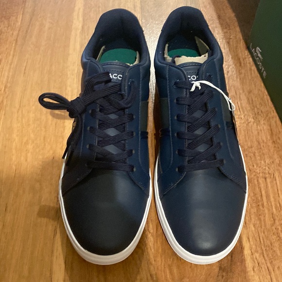 Lacoste Other - Lacoste Europa LCR BRZ Sport Navy Blue/Gray Men’s NIB Sz 10M Leather